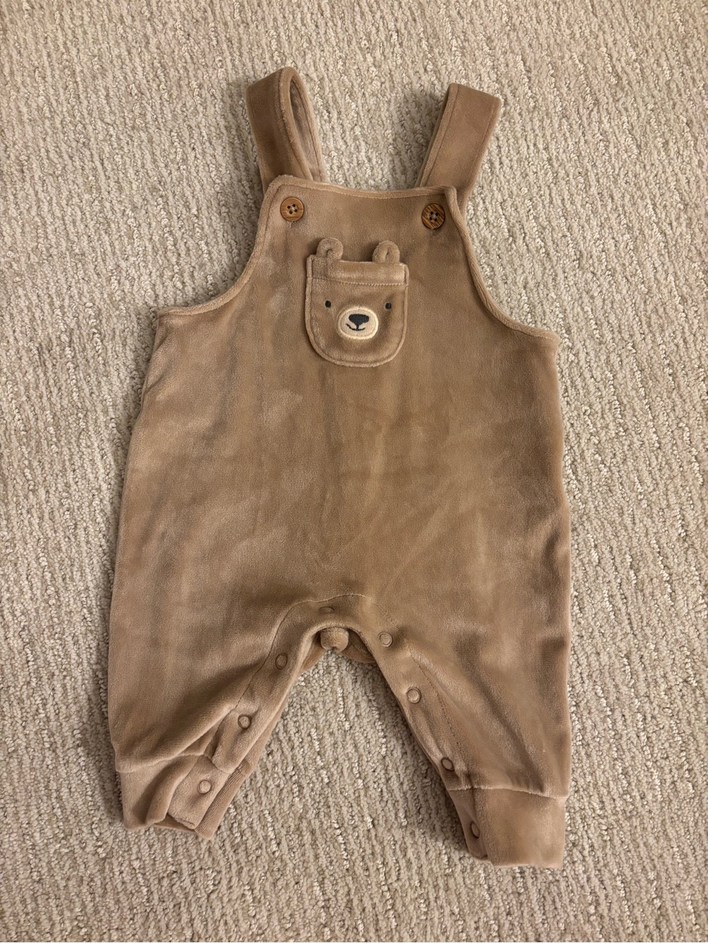 Bear Velour Overalls